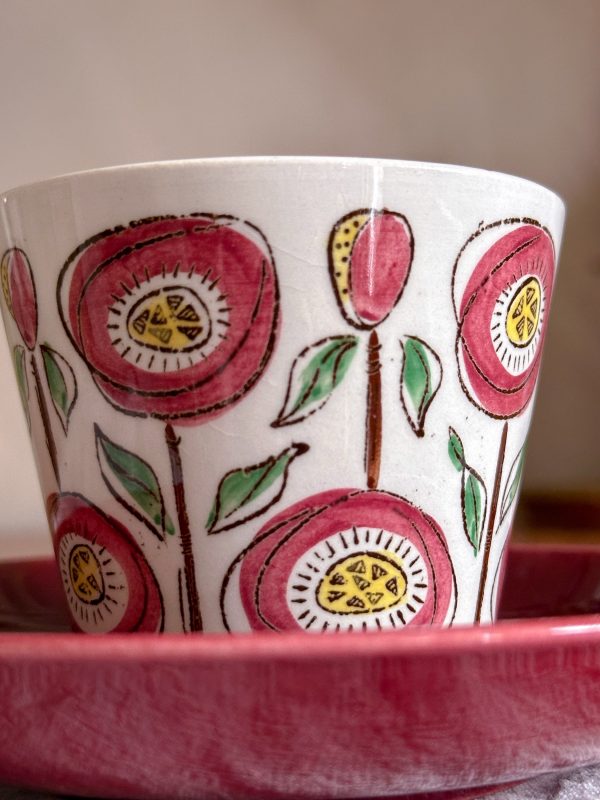 Upsala-ekeby/Gefle  - Röd Solros Kaffekopp - Bild 4