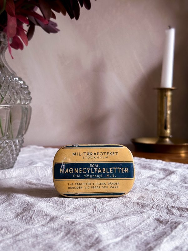 Plåtask för Magnecyltabletter
