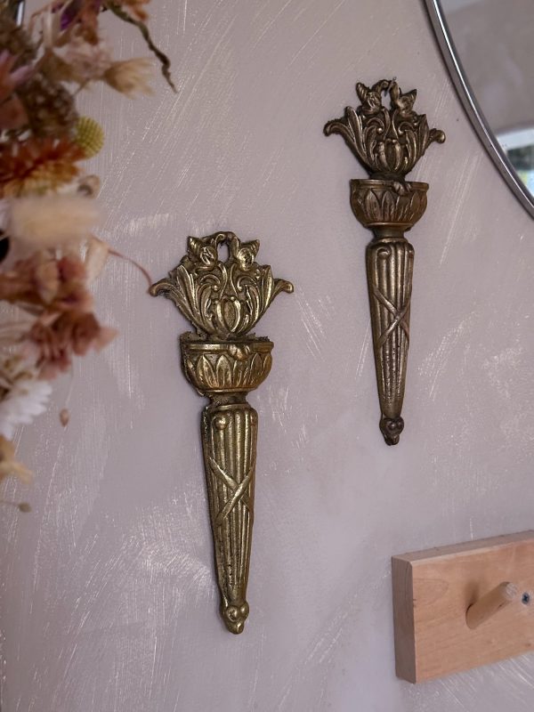 Dekorativ väggkonsol i mässing/gjutjärn, Gustaviansk stil - Bild 3