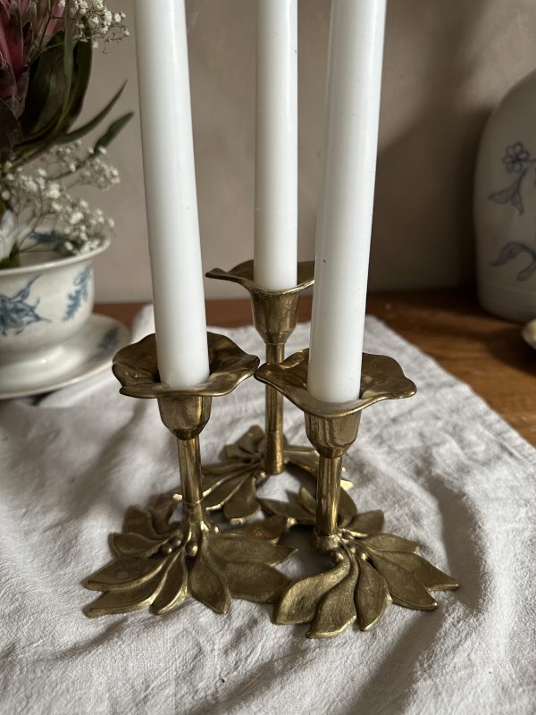 Ljusstake i gjuten mässing, jugend - Bild 4