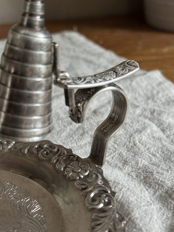 Silverpläterad Nattljusstake med släckare England - Bild 5