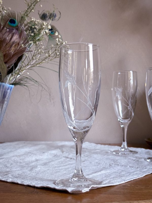 Luminarc - Champagne kristallglas med etsad dekor