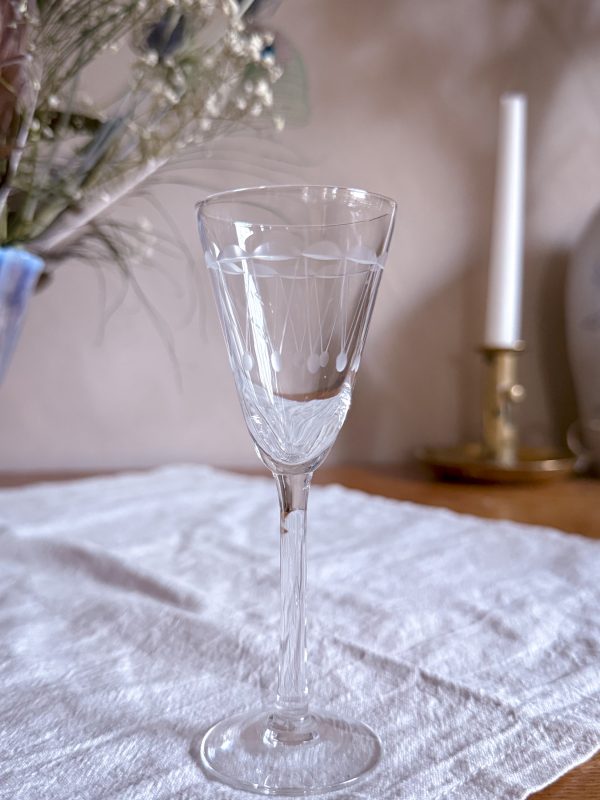 Eleganta Snapsglas med etsad dekor