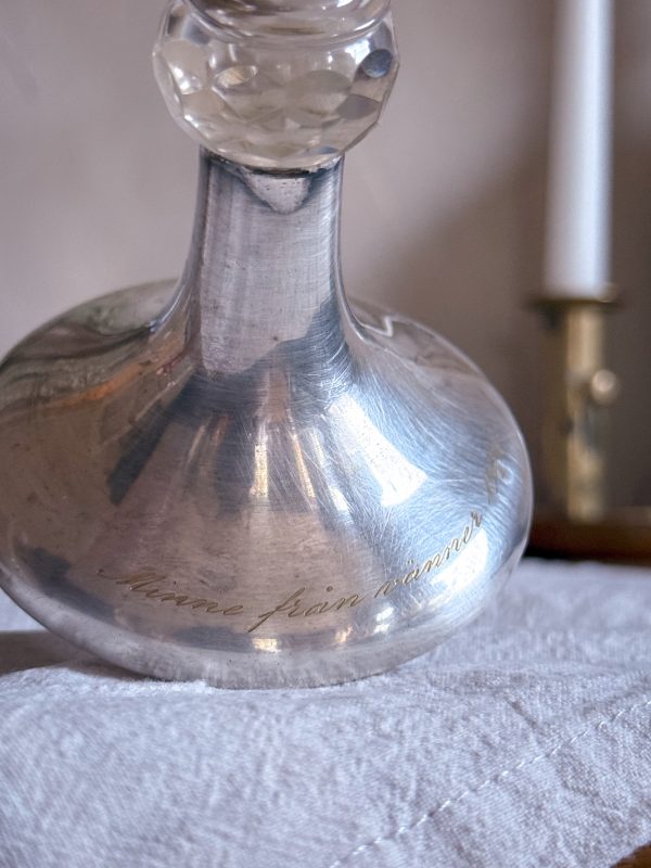 Kristallvas på nysilver fot Signerad 1918 - Bild 5