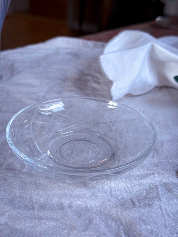 Litet glas fat med etsad dekor - Bild 4