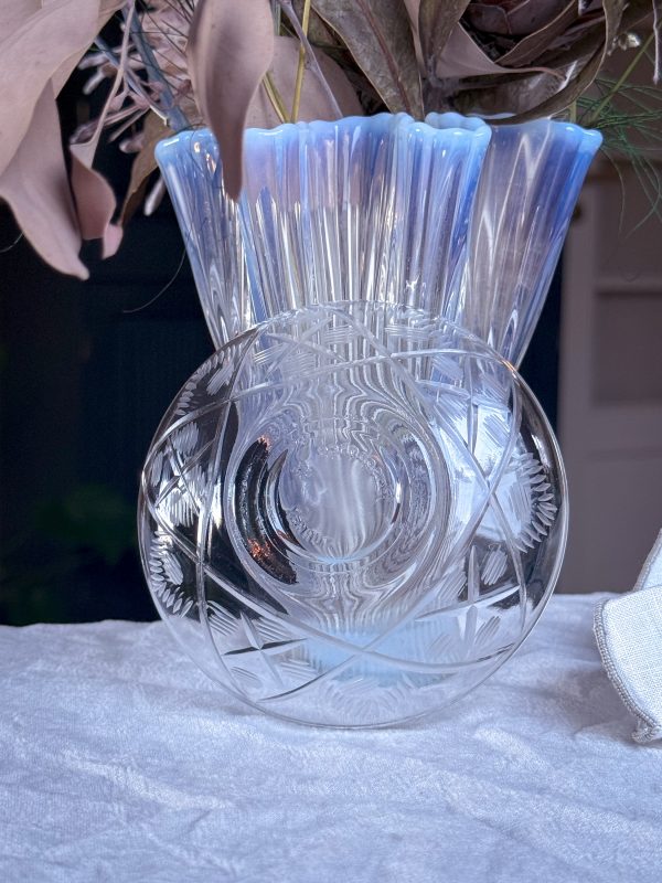 Litet glas fat med etsad dekor - Bild 5
