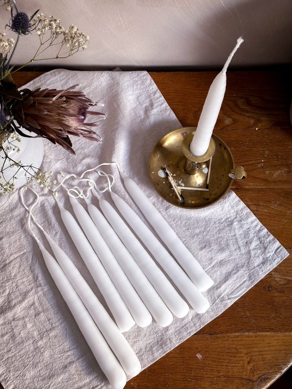 Handstöpta Kronljus - 2 st  Vit  (21-22 cm) - Bild 5