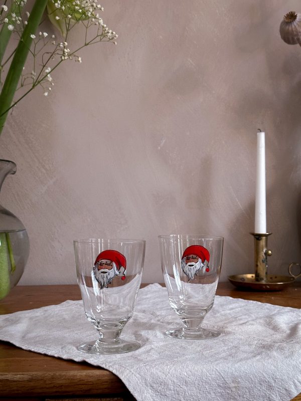 Selter/mumma glas med handmålad tomte - Bild 2
