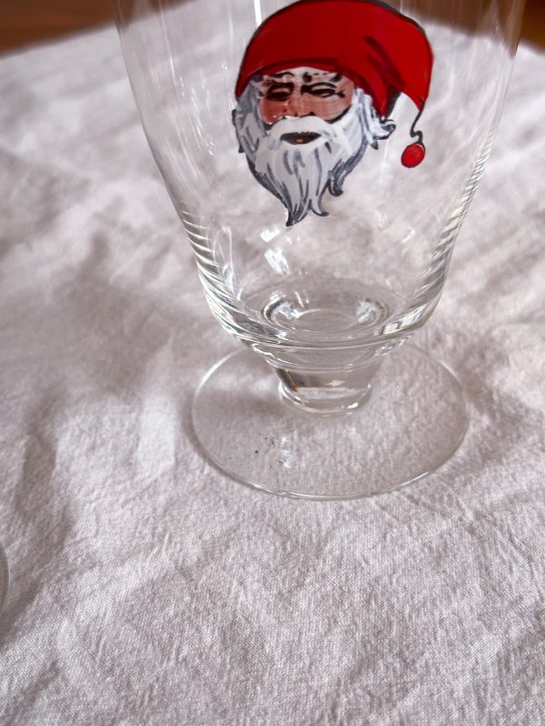 Selter/mumma glas med handmålad tomte - Bild 5