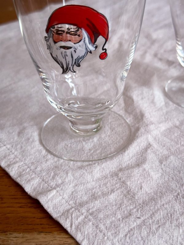 Selter/mumma glas med handmålad tomte - Bild 6