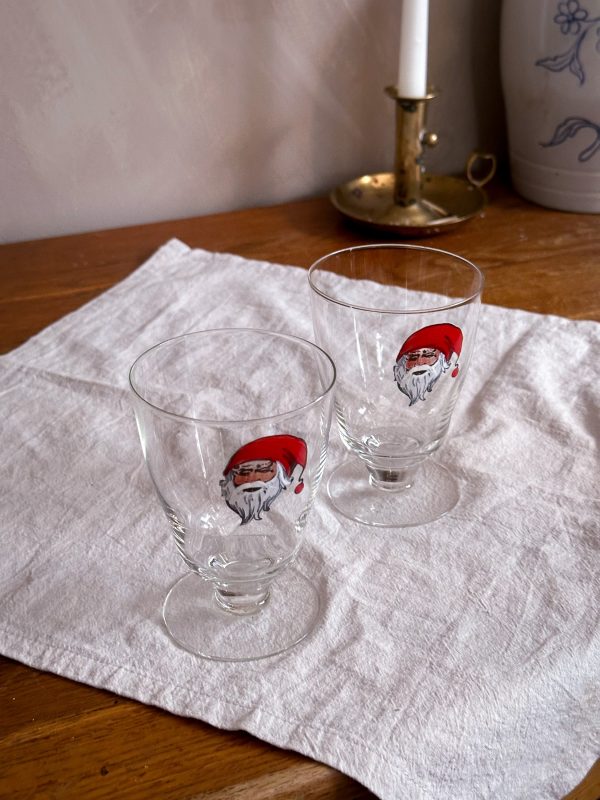 Selter/mumma glas med handmålad tomte - Bild 4