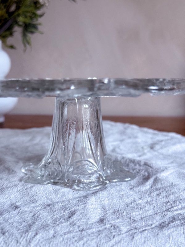 Tårtfat i glas på fot. Rosdekor - Bild 3