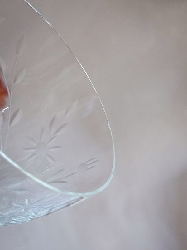 Vinglas i kristall med slipad dekor - Bild 7