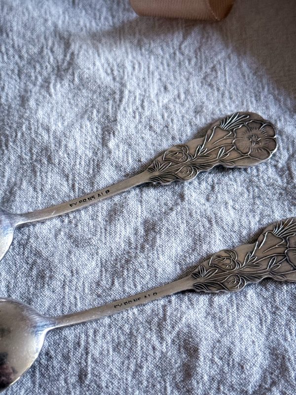 Kaffesked nysilver blomdekor - Bild 5