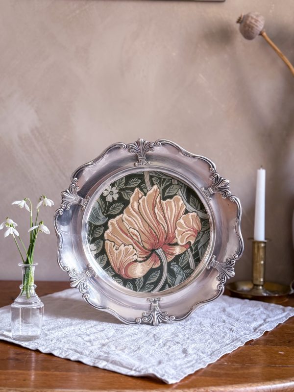 Nysilverbricka med William Morris tapet - Bild 2