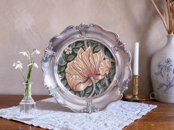 Nysilverbricka med William Morris tapet - Bild 3