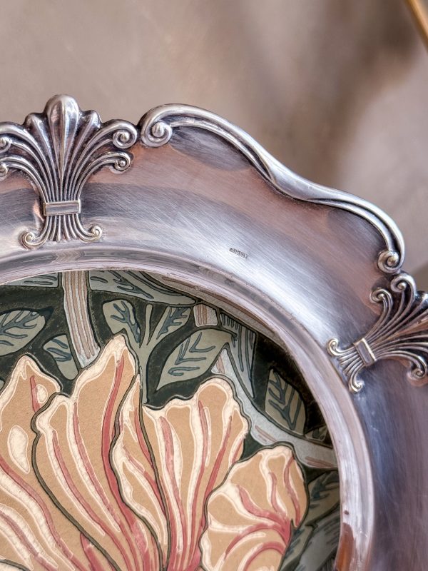 Nysilverbricka med William Morris tapet - Bild 5
