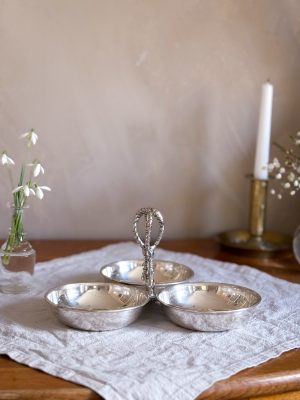 Trippelbricka/Aperitifbricka silverplätterad