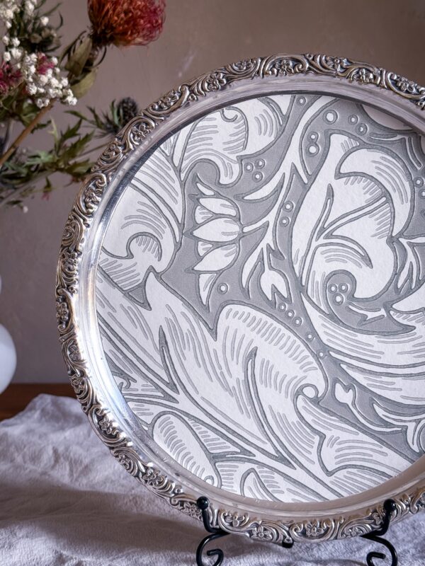 Serveringsbricka nysilver Med William Morris - Bild 3