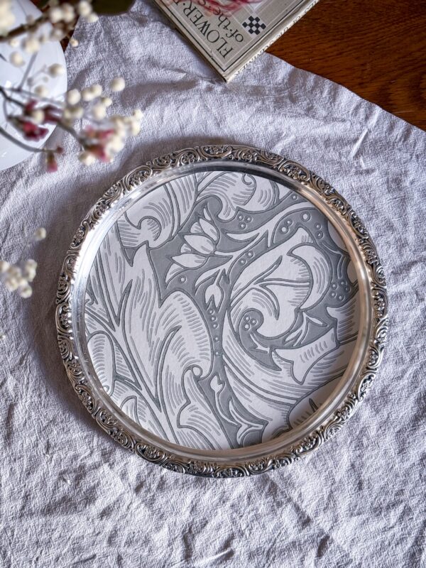 Serveringsbricka nysilver Med William Morris - Bild 4