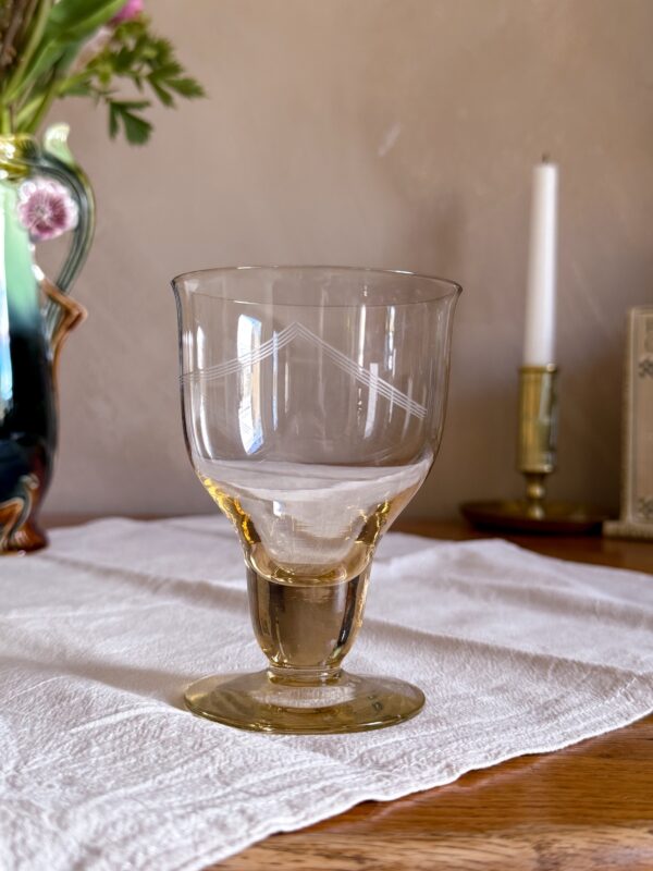 Vinglas i kristall i gultonat glas 5 st - Bild 2